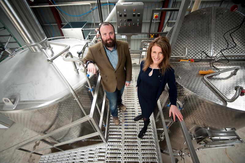 David MacDonald, SVB Managing Director, with Angie Smith of HIE at the new brewery house in Keith
