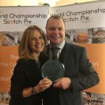 Sodexo football pies score high at World Pie Championships Awards presenter Carol Smilie with Brian Sarafilovic, Managing Director of Pars Foods