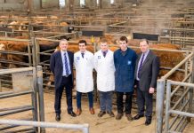 Top student award for ANM Group auctioneer (L-R) Grant Rogerson, Scott Chapman, Rory Livesey, Andrew Lyon, John Gregor