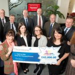 Thorntons raises record £42,000 for Cash for Kids Lynda Sword and Alison Carr from Cash for Kids Radio Tay are presented with a £42,000 cheque from Thorntons From back left: Graeme Dickson, Graham Lambert, Malcolm Farquhar, Stuart Mackie, Nick Barclay, George Dunlop, Grant Hamilton From front left: Murray Etherington, Lynda Sword – Cash for Kids Radio Tay Charity Manager, Lorna Goodfellow, Megan Sweeney, Alison Carr – Cash for Kids Radio Tay Charity Executive and Margaret Allan.