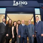 Laing Edinburgh to sponsor Edinburgh Airport’s First Direct Flight to China (Left to right): Richard Laing, Director Laing Edinburgh; Fiona Hunter, Edinburgh-China Air Link Project Manager, Marketing Edinburgh, Kathy Xin Luo, Chinese Business Development Manager; Kat Barron, General Manager Laing Edinburgh; Michael Laing OBE, Chairman & Owner of Laing the Jeweller Ltd; Cllr Gavin Barrie, City of Edinburgh Council Economy Convener; Gordon Dewar, Chief Executive of Edinburgh Airport Copyright Jon Savage