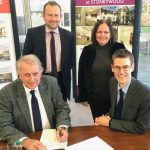 Abbeyfield Scotland expands in Aberdeen with older residents offering Standing: Niall Patterson, Chief Executive of Abbeyfield Scotland and Karen Barr, Head of Housing Operations; Seated: James Craigie, Chairman of Abbeyfield Scotland and Peter Best, Sales Manager for Dandara.