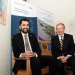 £7.85million refurbishment for Sumburgh Airport (L-R) Scottish Government Minister for Transport and the Islands Humza Yousaf MSP with Mike Cantlay, Chairman of Highland and Islands Airports Limited at Sumburgh Airport.
