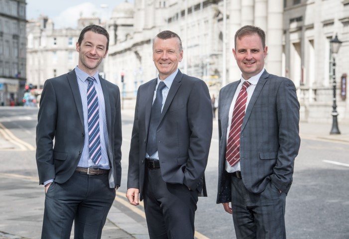 (L-R) Derek Mitchell, Partner Anderson Anderson Brown, Stuart Petrie, Private Client Tax Senior Manager at Anderson Anderson Brown and Adrian Sangster, National Leasing Director at Aberdein Considine.