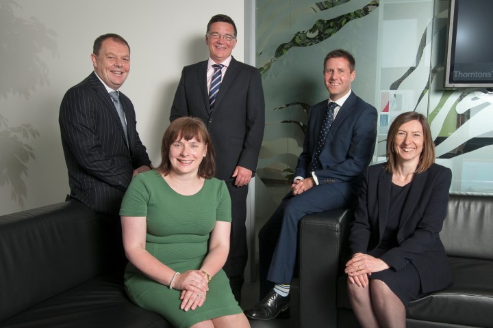 (l-r): Scott Milne, Morna Coutts, Craig Nicol, Chris Byrne, Jacqueline Henderson.